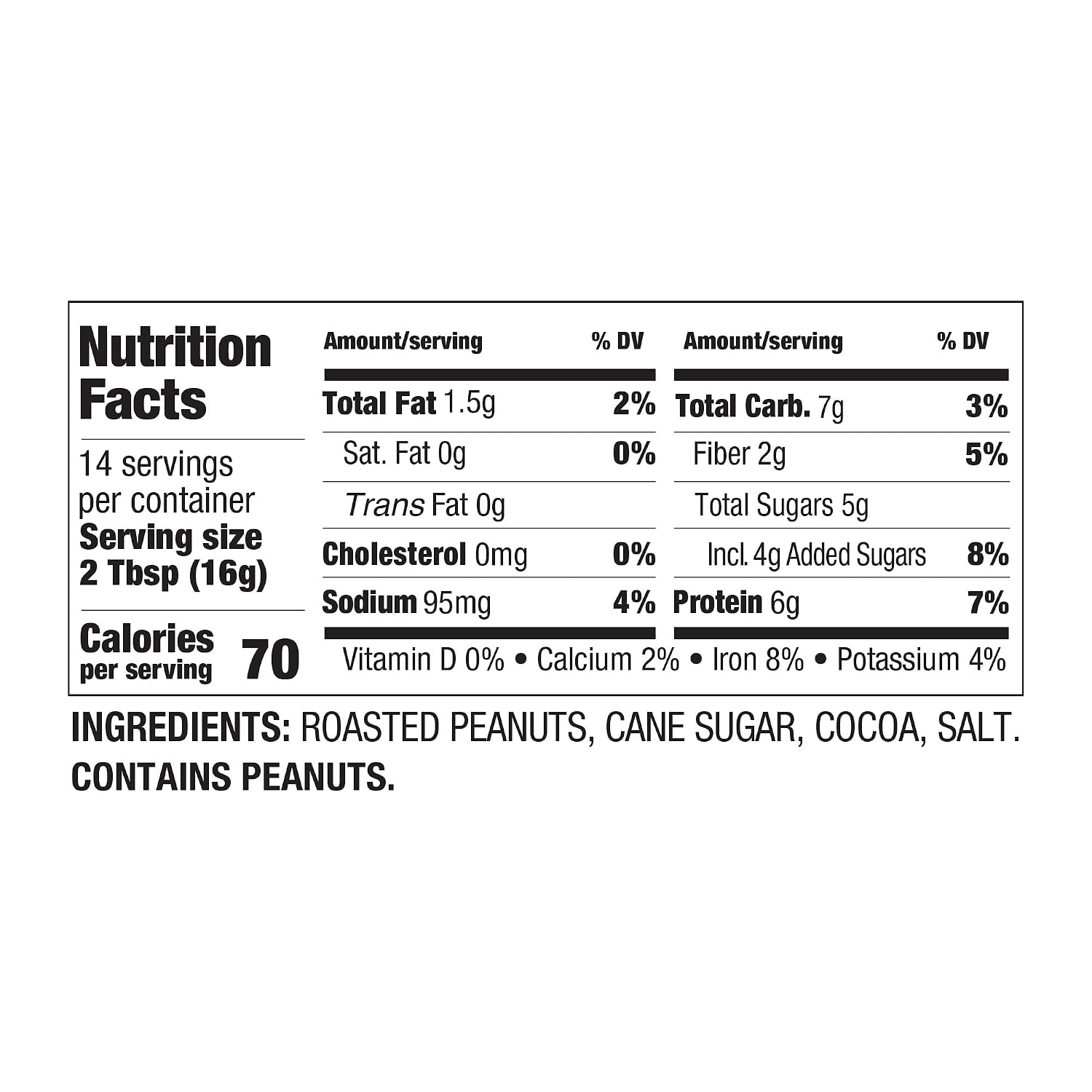 PBfit Cocoa Peanut Butter Powder 8 Oz, Peanut Spread with 6g Protein