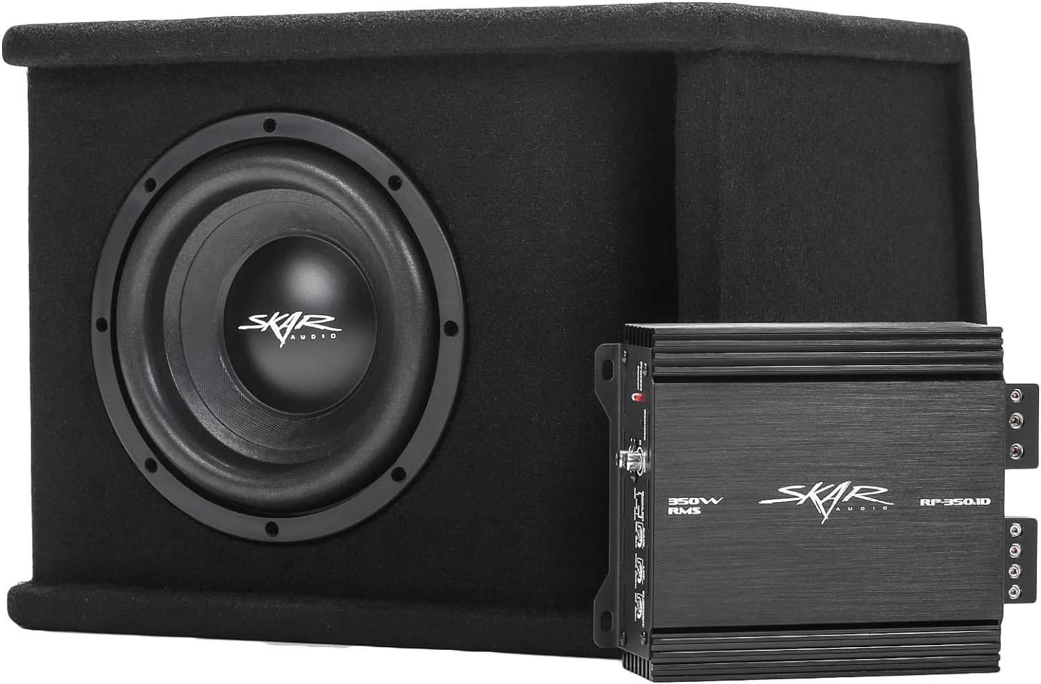 Skar Audio Single 8" Complete 700 Watt SDR Series Subwoofer Bass Package - Includes Loaded Enclosure with Amplifier