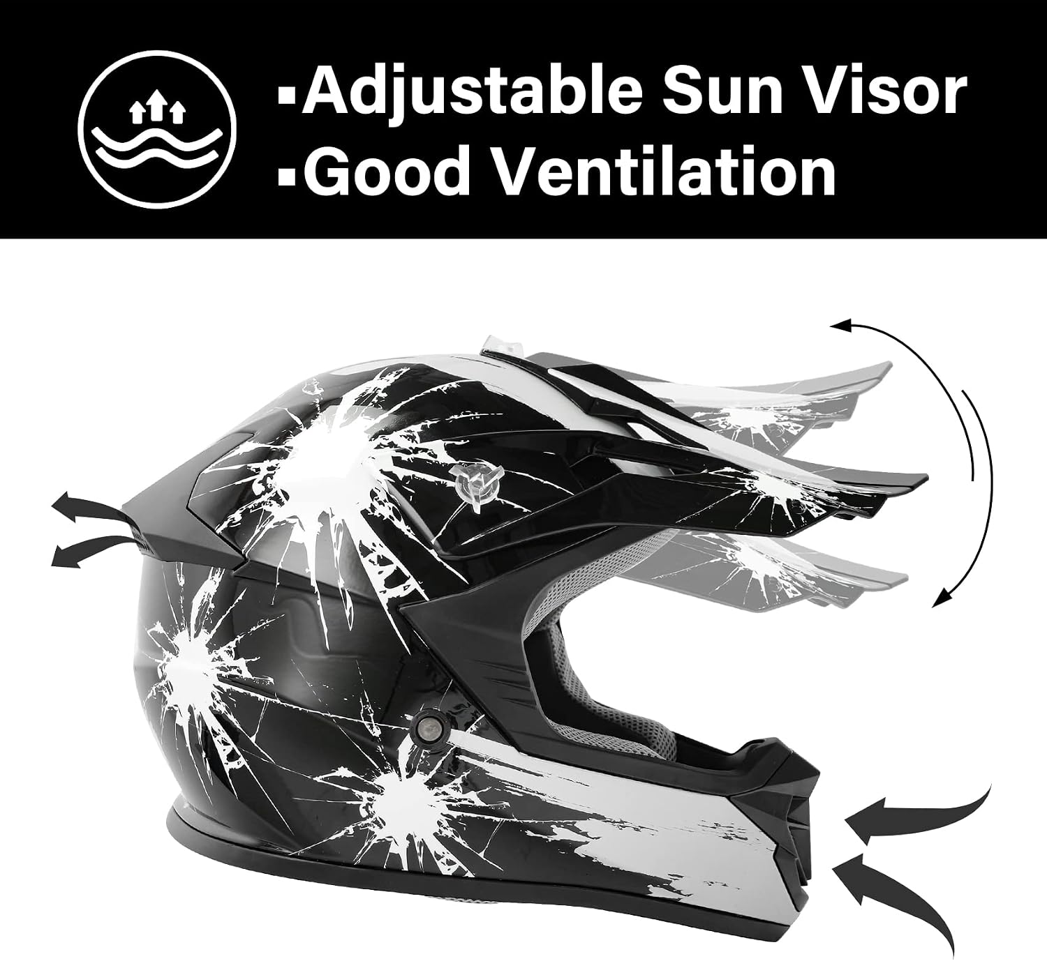 Kids Dirt Bike Helmet Youth Motorcycle Helmet DOT-Certified Full Face Helmets for Motocross ATV Off-Road Street Bike with Goggles & Gloves, Blue Flame Medium | Motorcycle Riding Gear included Goggles & Gloves, Ultra-Lightweight, For ATV UTV Off-Road, Blu…