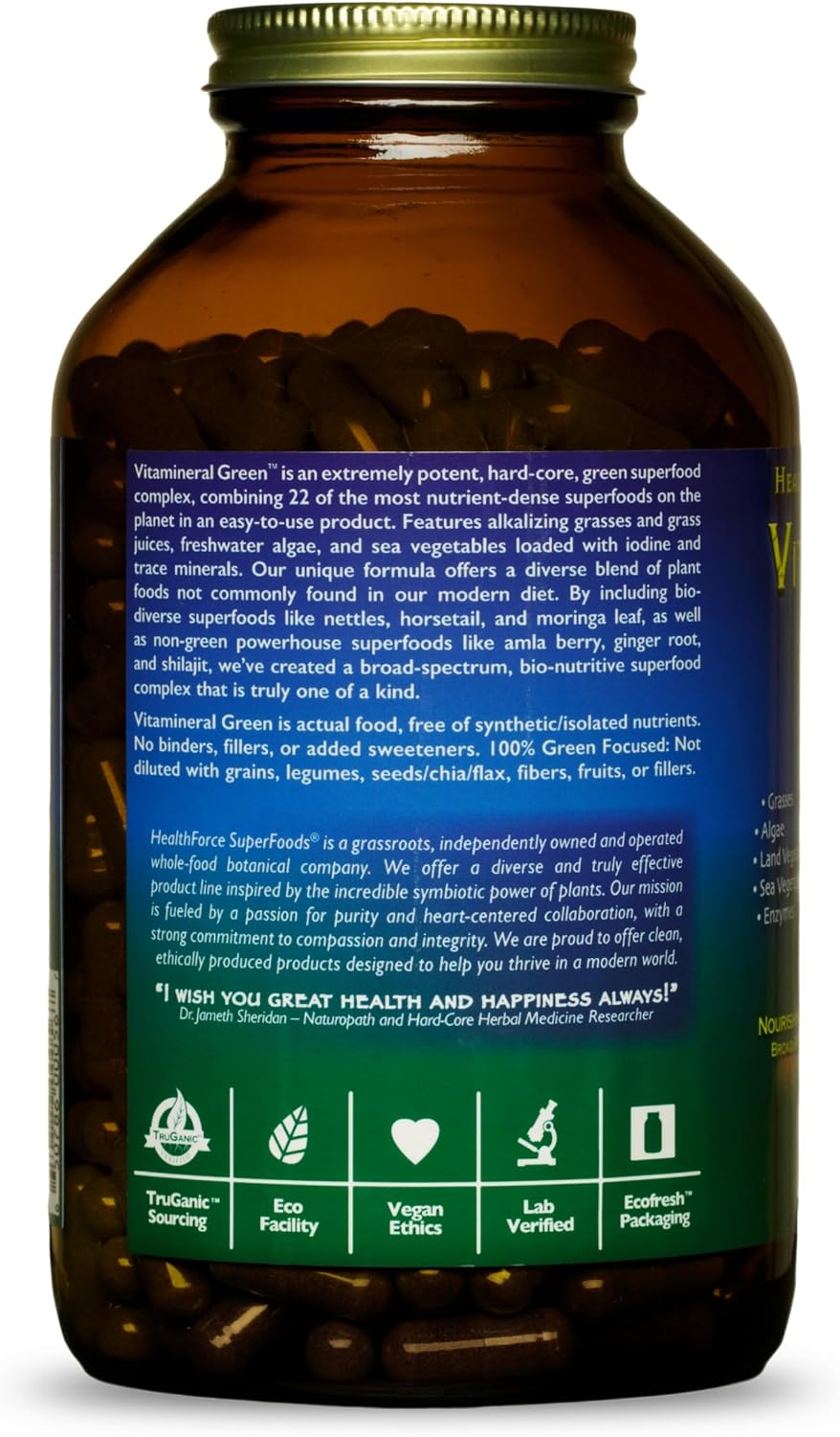 HEALTHFORCE SUPERFOODS Vitamineral Green - Mineral Supplement for Immune & Thyroid Support - Green Powder Supplement with Ingredients from the Land - Gluten-Free & Vegan - 150 Grams