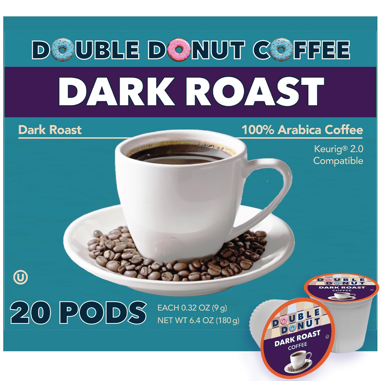 Double Donut Coffee Breakfast Blend Coffee Pods, Light Roast Coffee in Recyclable Single-Serve Pods for Keurig K Cups Brewer Machines, 80 Count Bulk Pack, original version