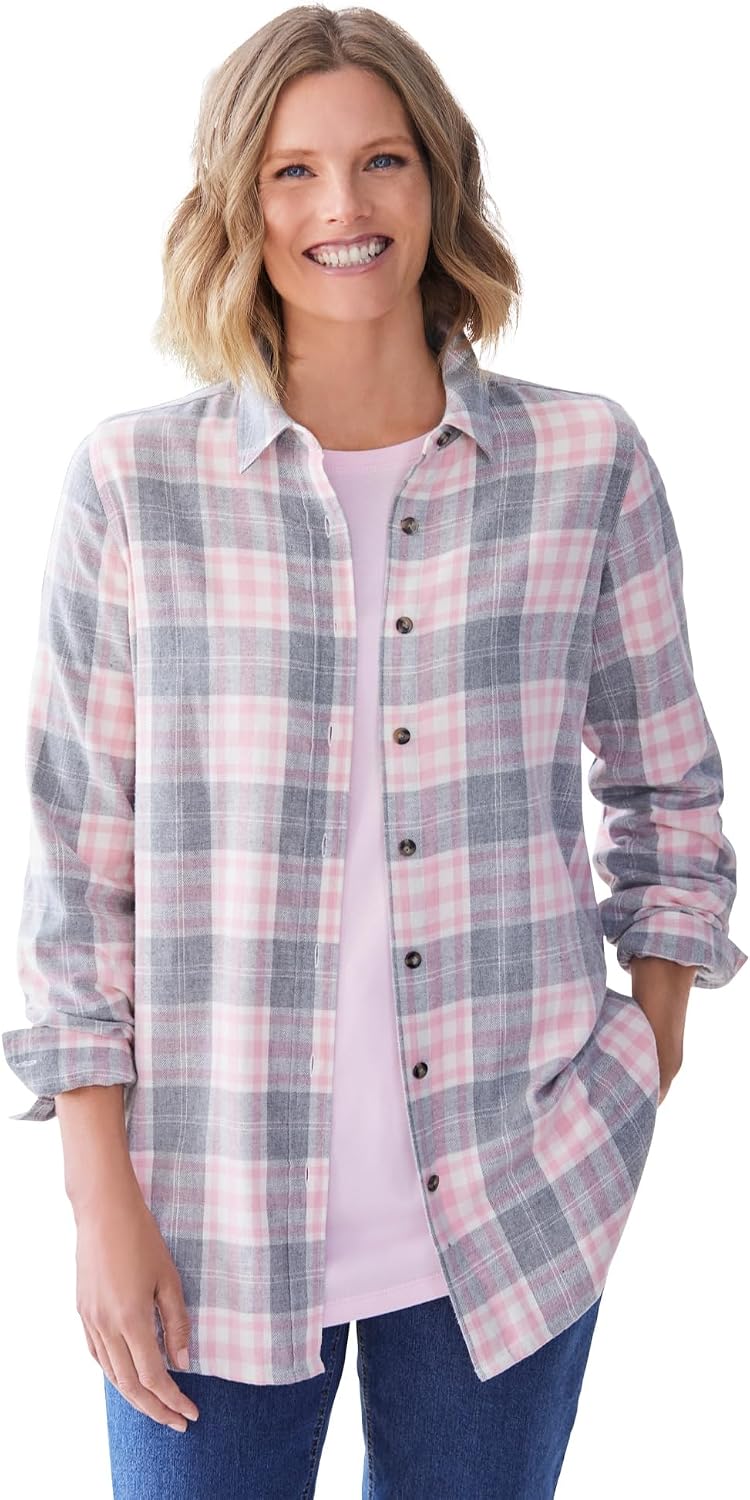 Woman Within Classic Flannel Shirt