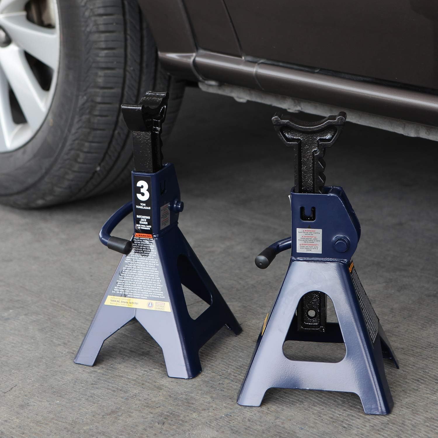 TCE TCE40753 Torin Steel Under Hoist Jack Stand: 3/4 Ton (1,500 lb) Capacity, Blue