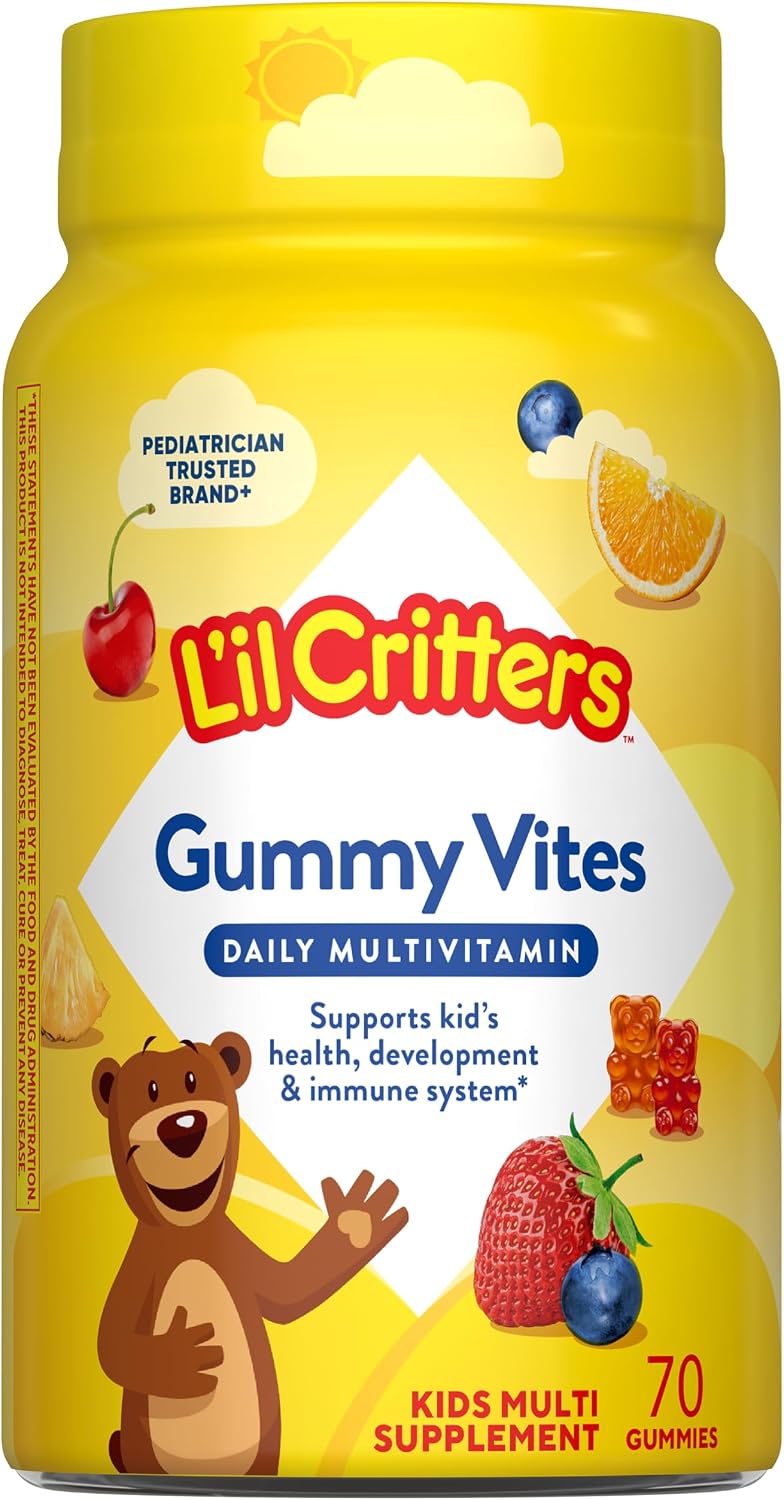 L'il Critters Kids Multivitamin Gummies | 70 Count | with Vitamins A, B, C, D