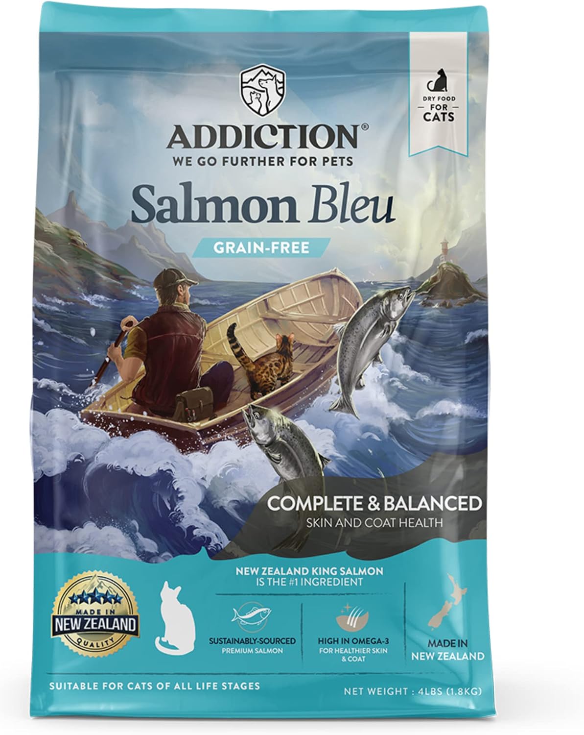 Addiction Viva La Venison Grain-Free Dry Cat Food - with Premium Venison to Support Muscle Development & Maintenance - High-Protein Recipe with Chicken & Low Carb - Made in New Zealand - 4lbs
