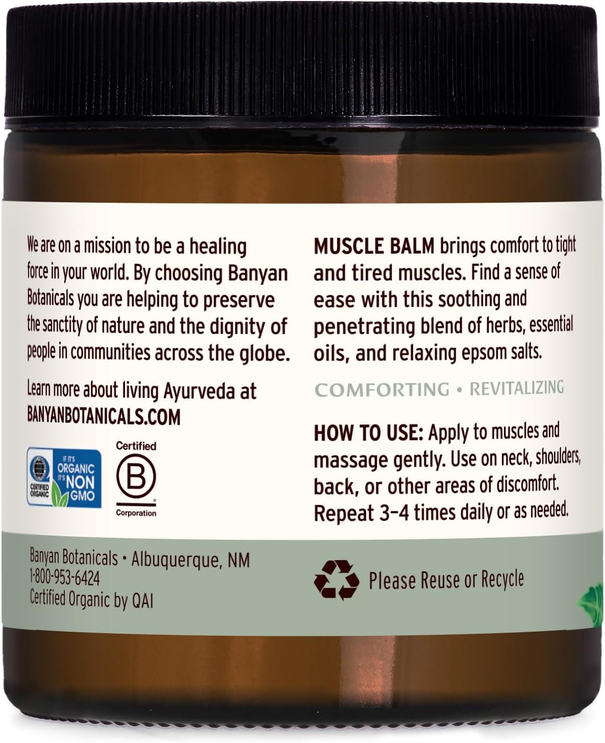 Banyan Botanicals Joint Balm – Organic Balm for Joints with Boswellia and Guggulu – for Supporting Comfortable Joints and Overall Joint Health – 4 oz – Non-GMO Sustainably Sourced Petroleum Free
