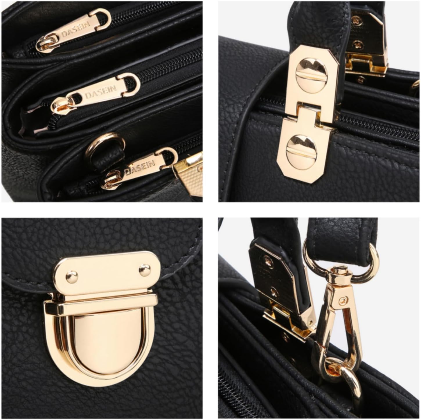 Dasein Women Satchel Handbags Top Handle Purse Medium Tote Bag Vegan Leather Shoulder Bag