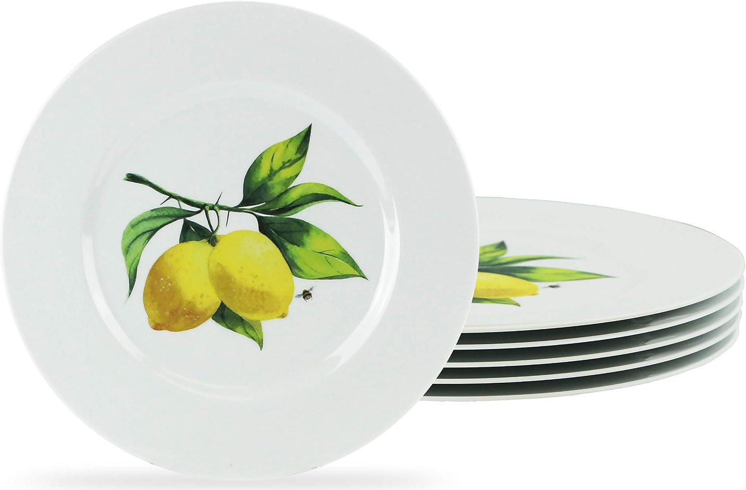 Calypso Basics Melamine Salad Plates Set of 6, 8.5 Inch, BPA-Free, Non-Toxic, Break-Resistant, Dishwasher Safe, Plates for Indoor & Outdoor Use
