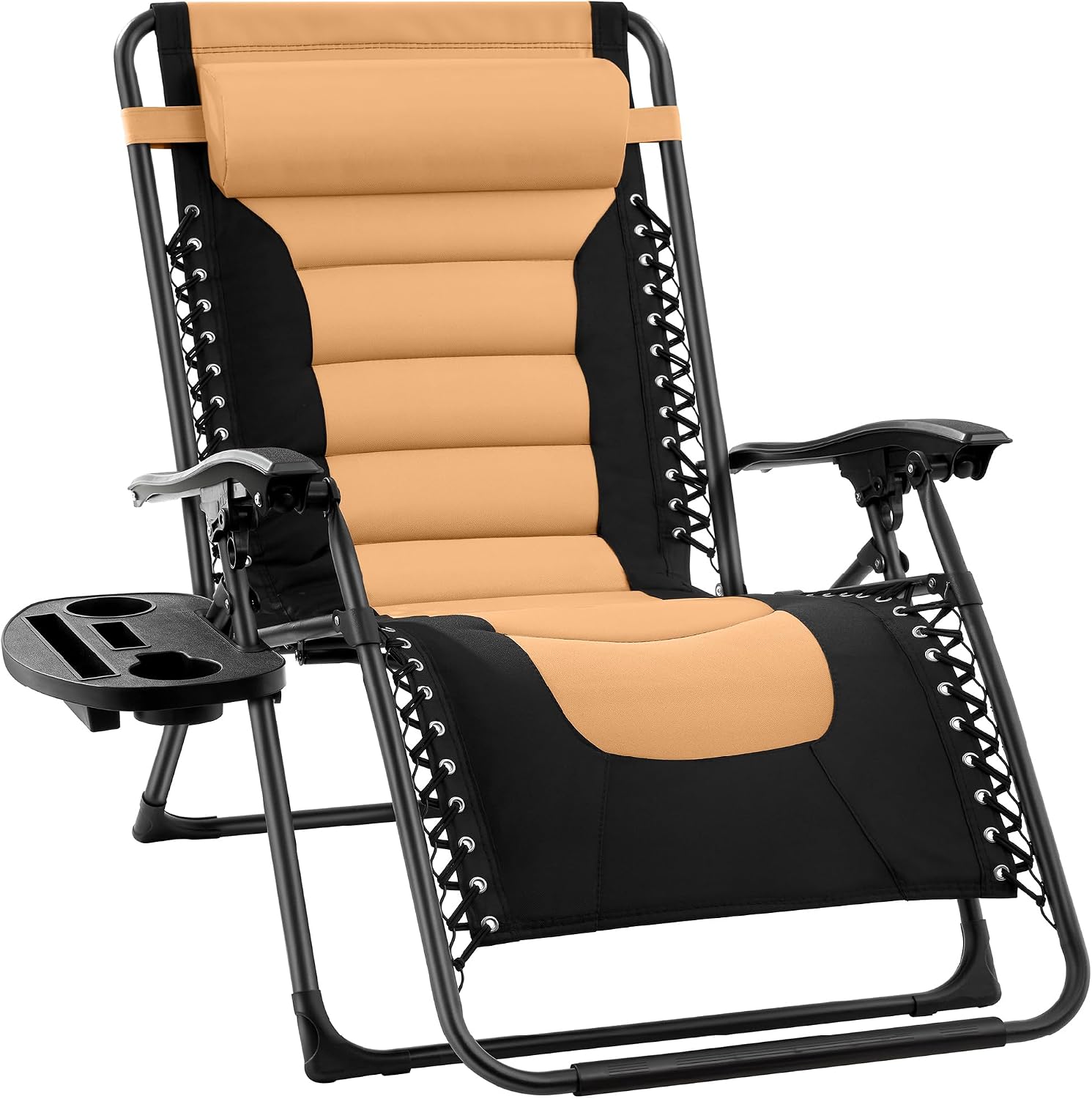 Best Choice Products Oversized Padded Zero Gravity Chair, Folding Outdoor Patio Recliner, XL Anti Gravity Lounger for Backyard w/Headrest, Cup Holder