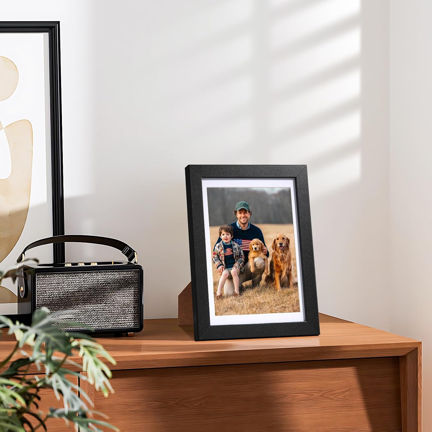 HappyHapi 8x10 Picture Frame Set of 6, Wall or Tabletop Display, White