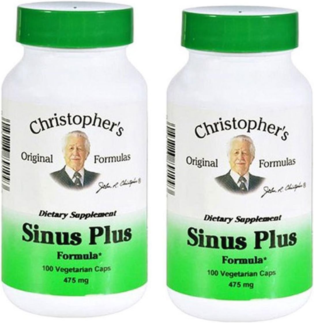 Christopher's Original Formulas Sinus Plus, Sinus Support Capsules, Whole Herb Synergistic Blend, 100 Count