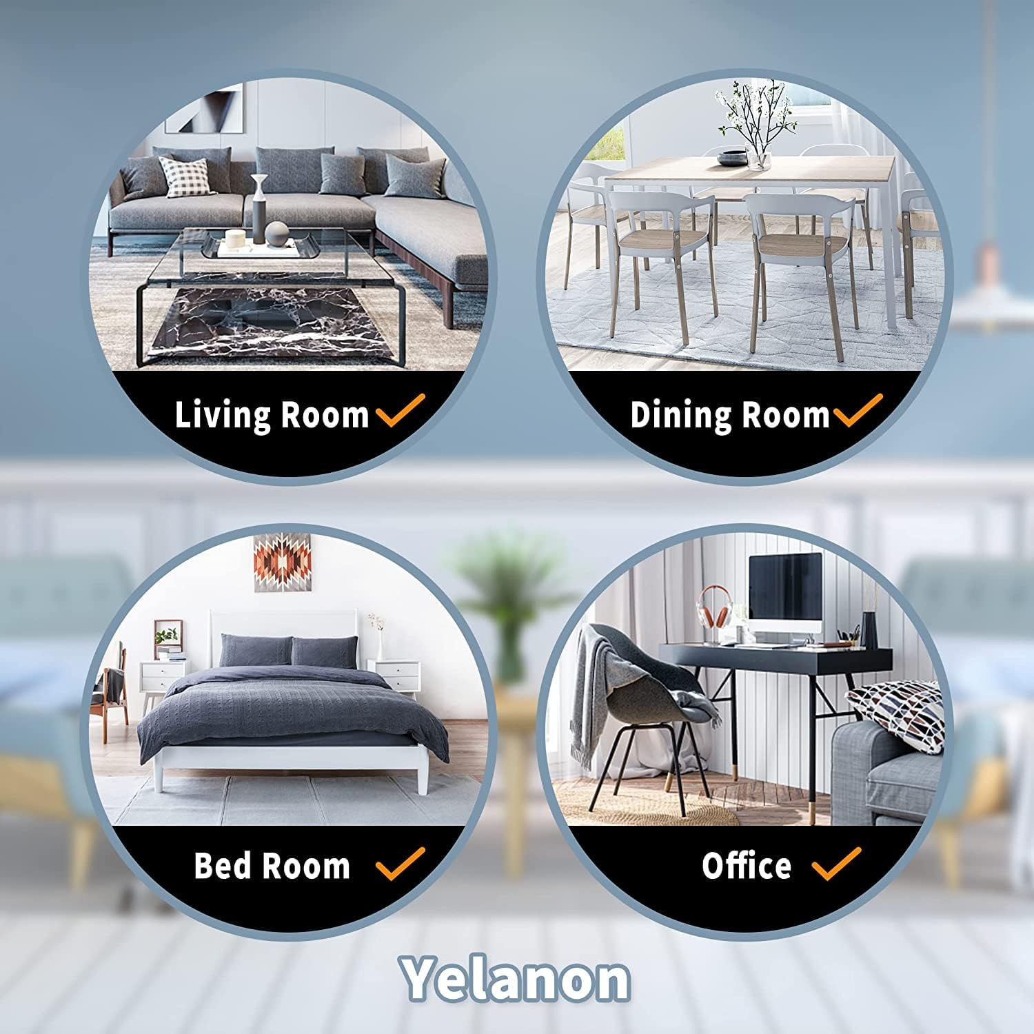 Yelanon Felt Furniture Sliders 20 Pcs 3.5" Round for Hardwood & Tile