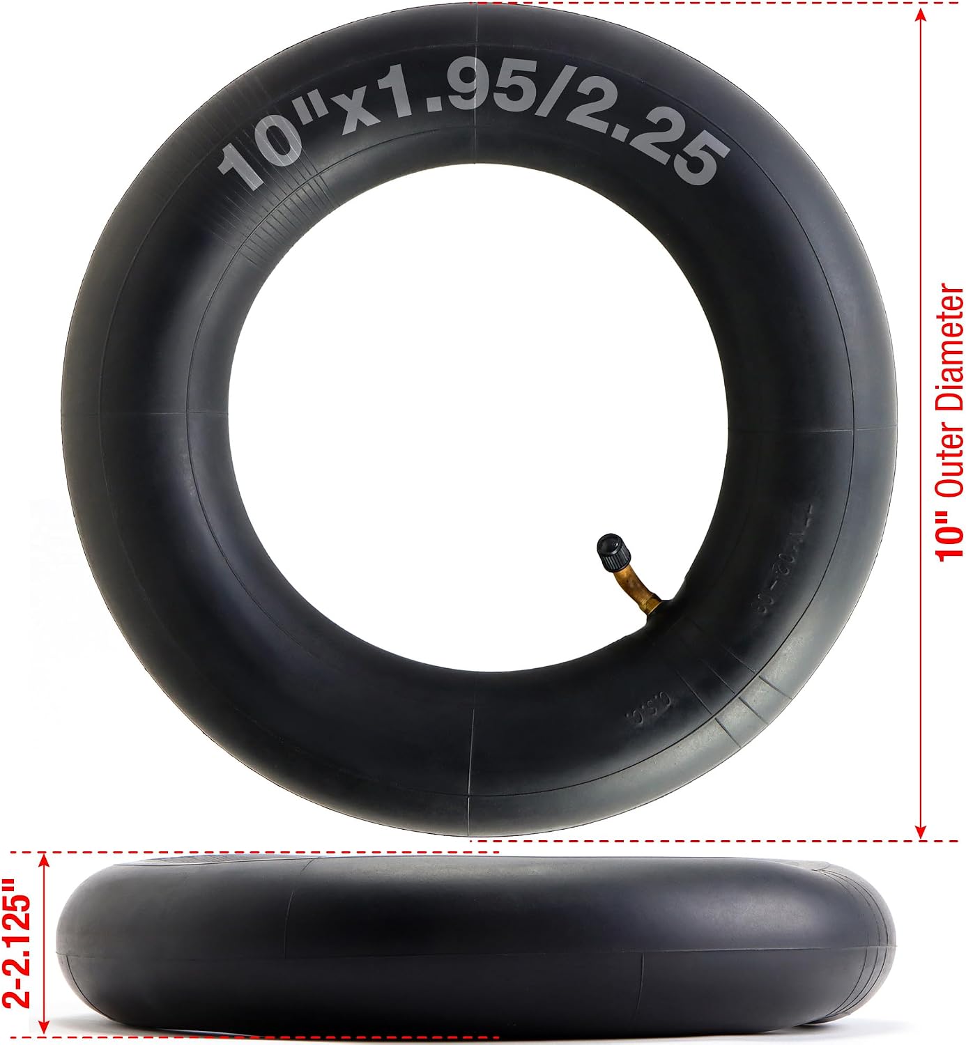 10x2 Inner Tube for Scooters & Power Chairs with an Angled Valve Stem (2-Pack) - Thorn Resistant & 3X Thicker Than OEM - Compatible with 10x1.90