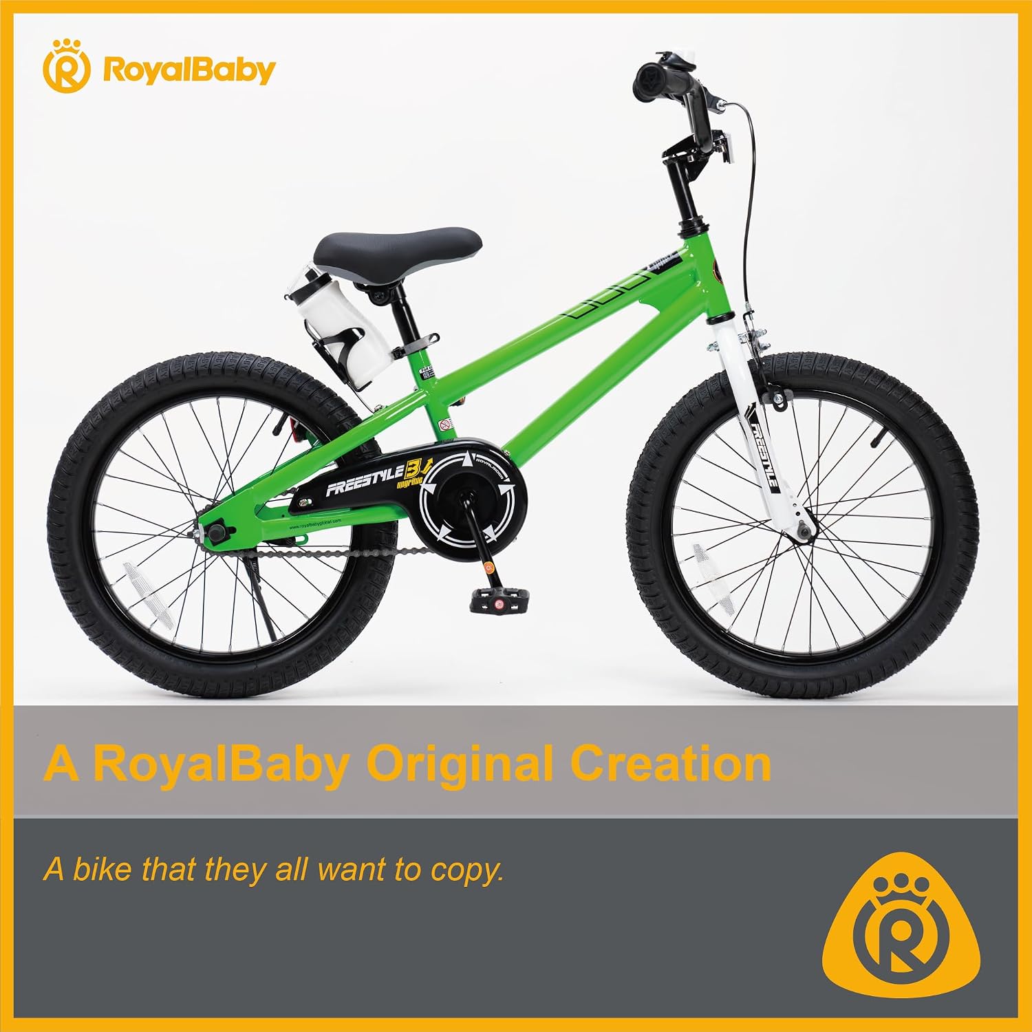 RoyalBaby Freestyle Kids Bike 12 14 16 Inch with Training Wheels, 18 Inch with Kickstand, Bicycle for Ages 3-10 Years Boys Girls