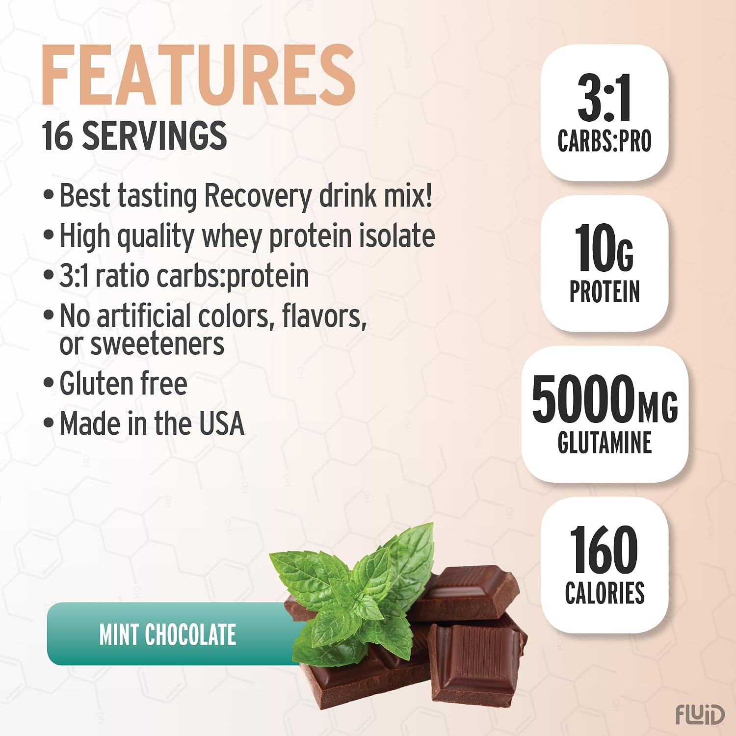 Fluid Recovery, Post-Workout Drink Mix, Whey Isolate Protein, L-Glutamine, Carbs, All Natural Ingredients, Gluten-Free, Lactose-Free (Tropical Fruit)