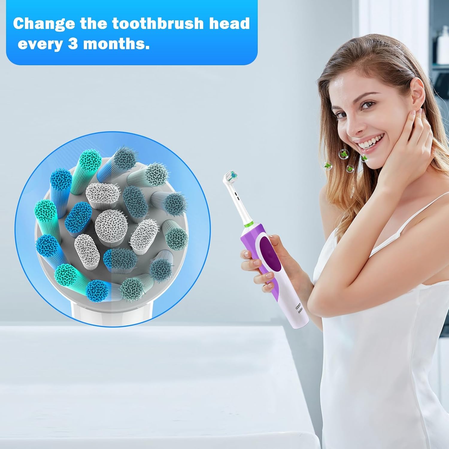 Electric Toothbrush Replacement Heads 16 Pack/Compatible Oral B Braun Replacement Brush Heads/Compatible Oral B Replacement Brush Heads