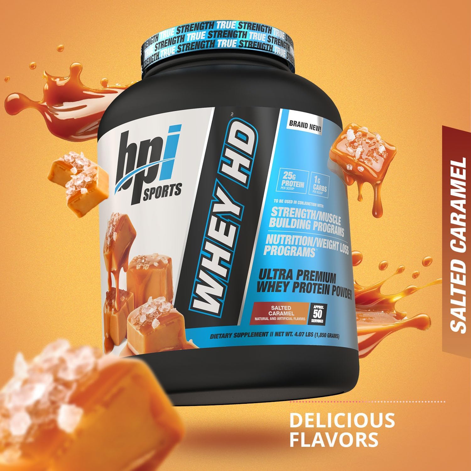 BPI Sports Whey HD Ultra Premium Protein Powder Isolate | Workout Whey Protein Powder For Men & Women for Muscle Gain | Milk Protein Concentrates | Chocolate Cookie/ Vanilla Caramel, 4.07 Pound
