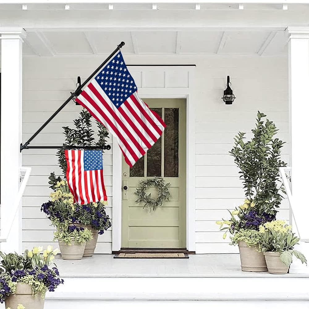 ZMTECH Flag Pole - Upgraded Bracket, 6 FT Stainless Steel Flag Poles for Outside House, Residential or Commerical