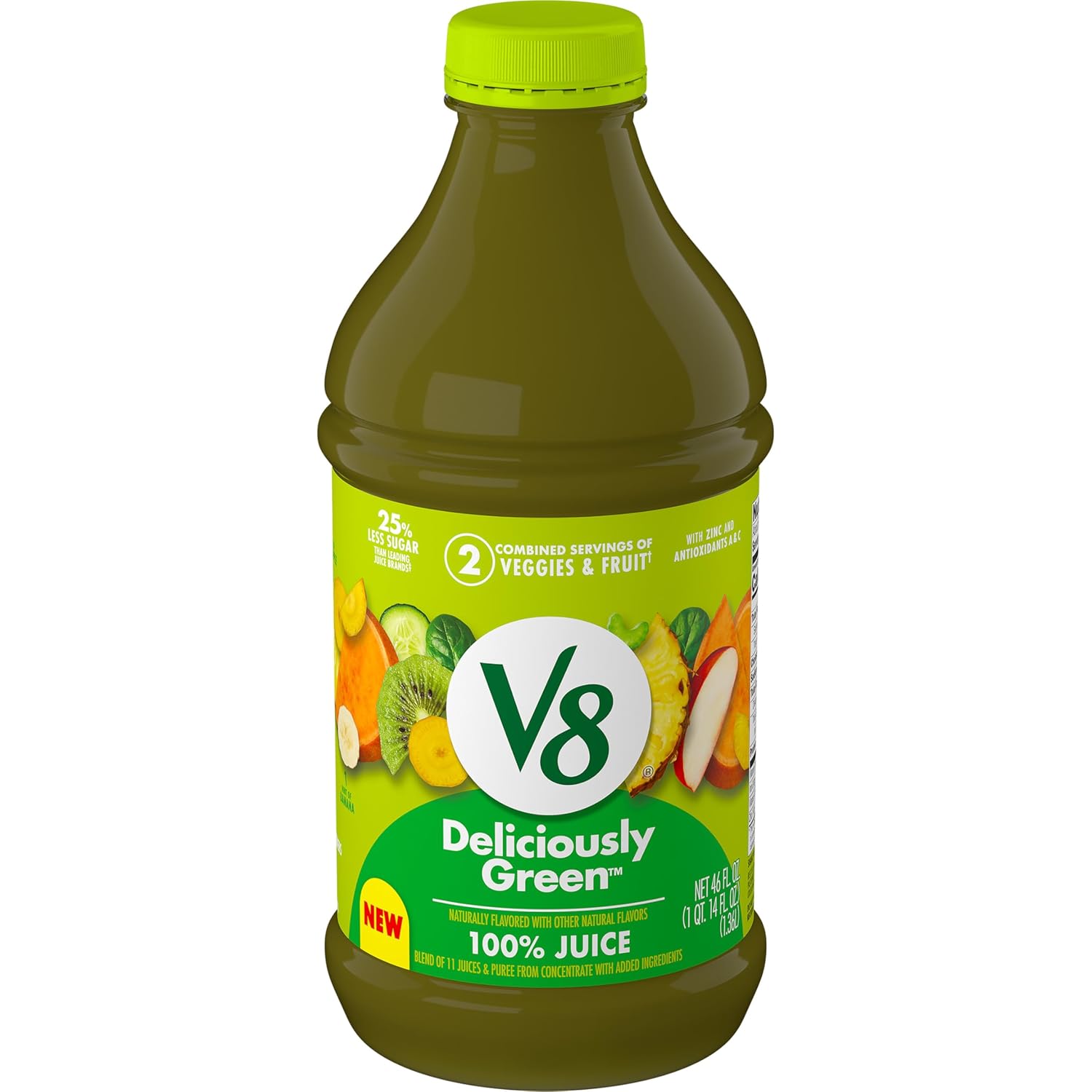 V8 Blends 100% Juice Pomegranate Blueberry Juice, Fruit and Vegetable Juice Blend, 46 Fl Oz Bottle