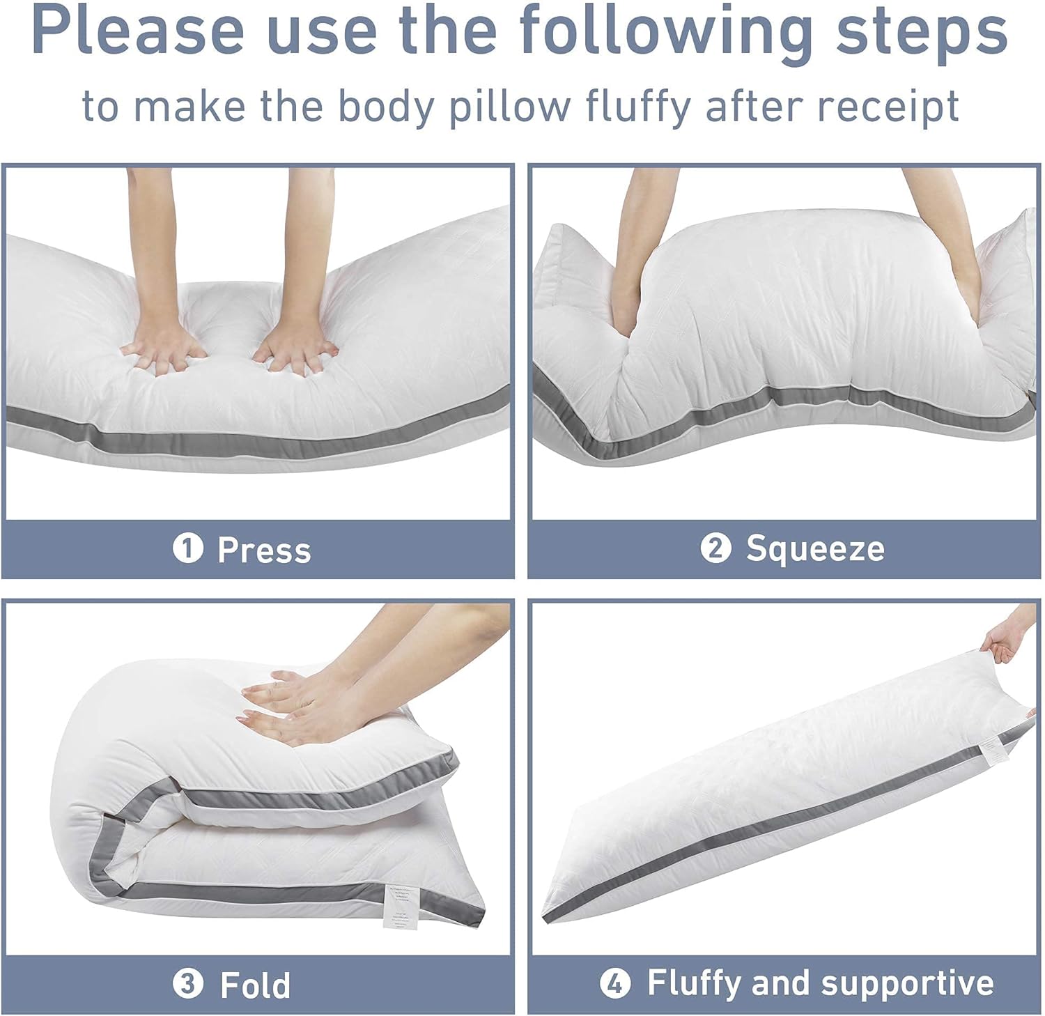 Leeden Body Pillow Insert 20 x 54 for Side Sleepers White Support