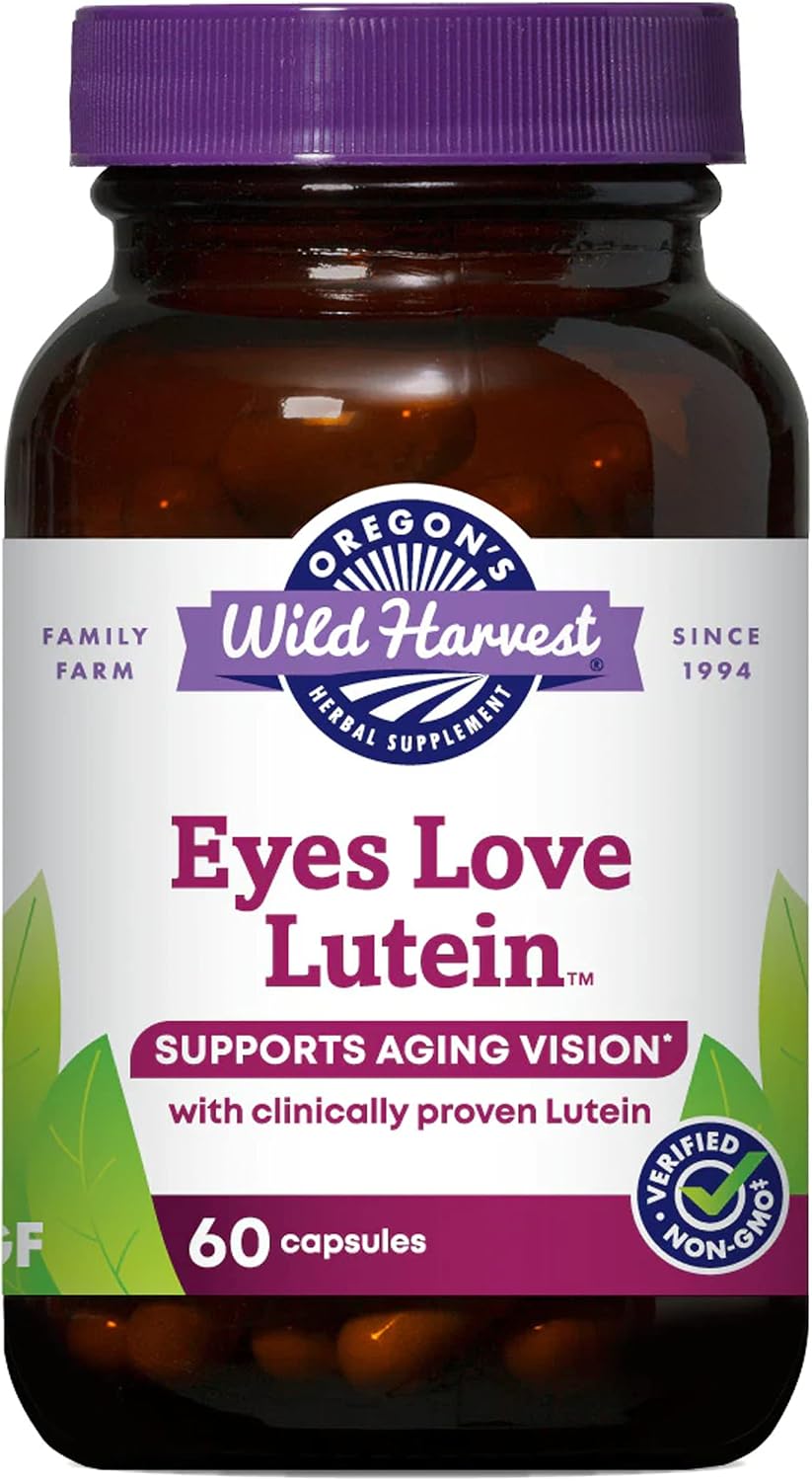 Oregon's Wild Harvest Eyes Love Lutein™ Capsules, Non-GMO Organic Herbal Supplements, 60 Count