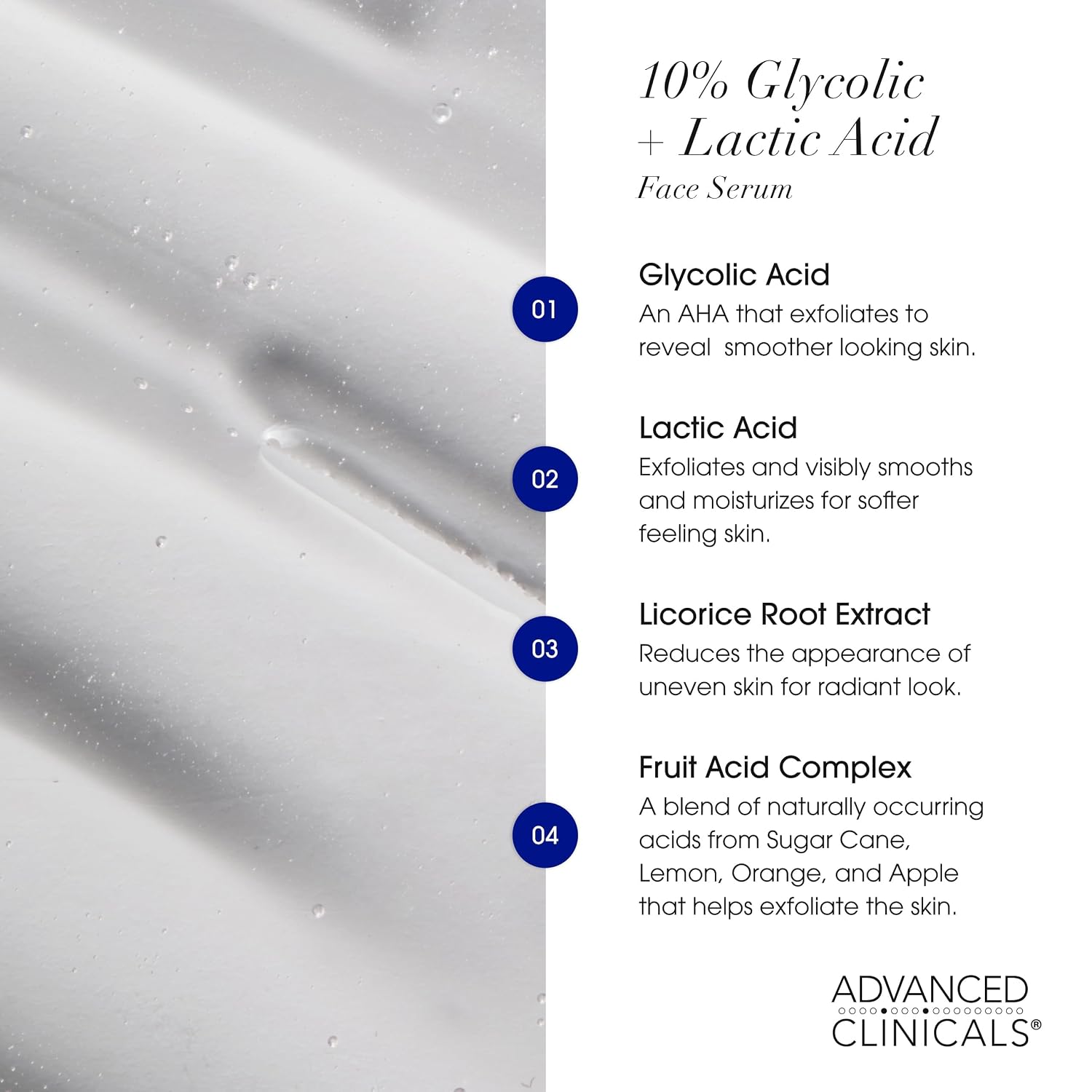 Advanced Clinicals Brightening Vitamin C Serum For Face With Glycolic Acid + Lactic Acid | Vitamin C Eye Serum Face Moisturizer For Improving Look Of Dark Spots & Uneven Complexion, 1.75 Fl Oz
