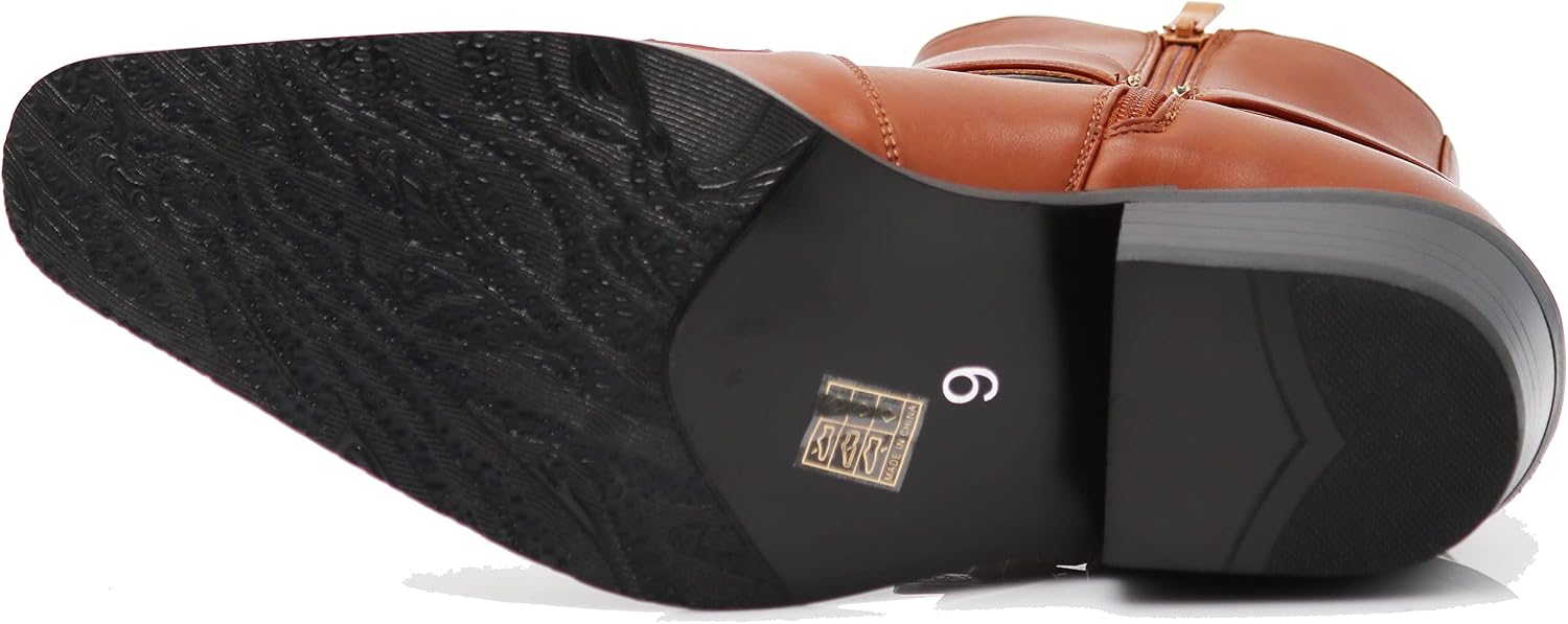 Enzo Romeo WT11 Men's Western Cowboy Motorcycle Ankle Boots
