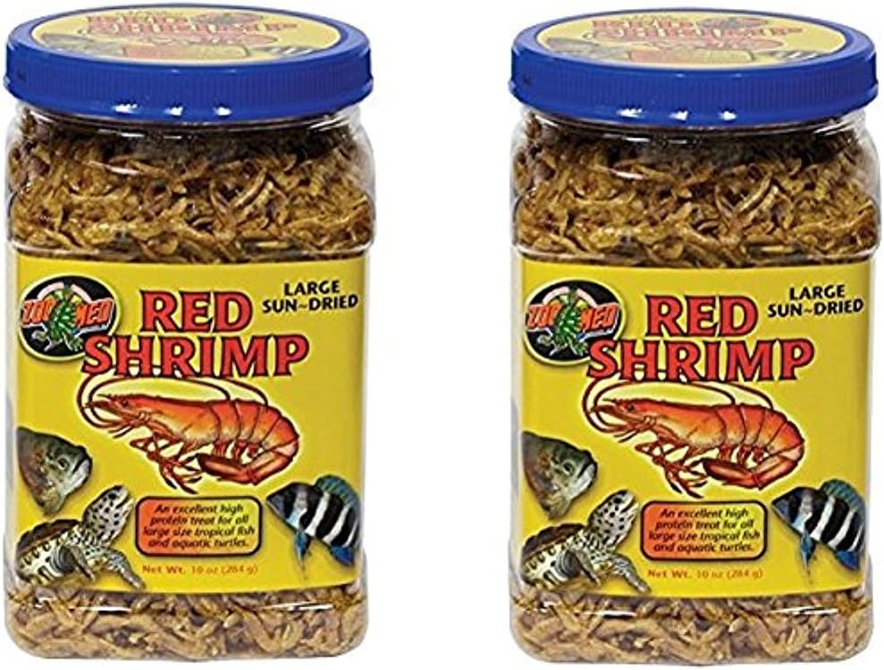 Zoo Med Large Sun-Dried Red Shrimp 10oz Each (2 Pack)