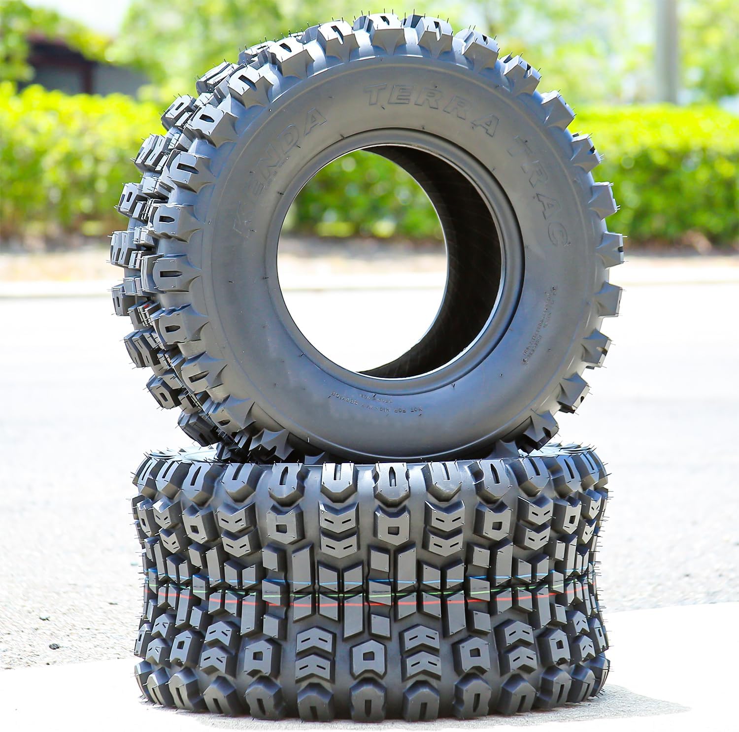 Kenda Terra Trac Front/Rear 6 Ply 22-11.00-10 K502 Lawn & Garden/Turf Tire | ATV & UTV All Terrain All Season Traction 102A3 Rated 6 Ply Bias Construction Black Sidewall Tire
