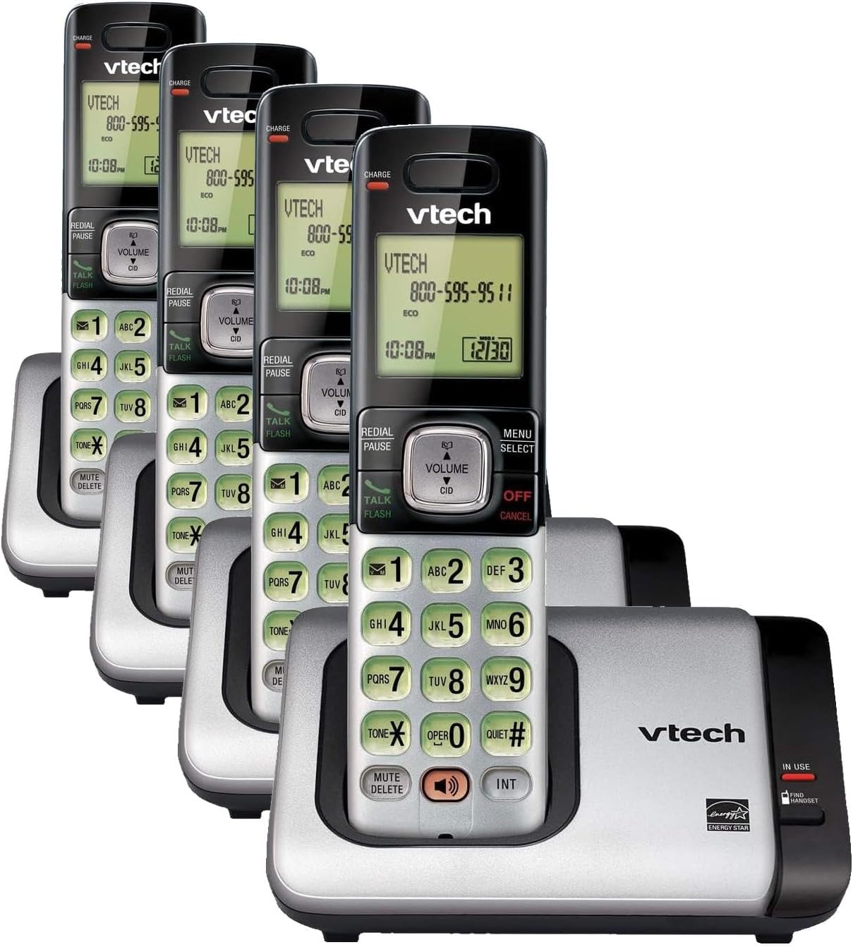 VTech CS6719-2 2-Handset Cordless Phone with Caller ID/Call Waiting, Handset Intercom & Backlit Display/Keypad, Silver