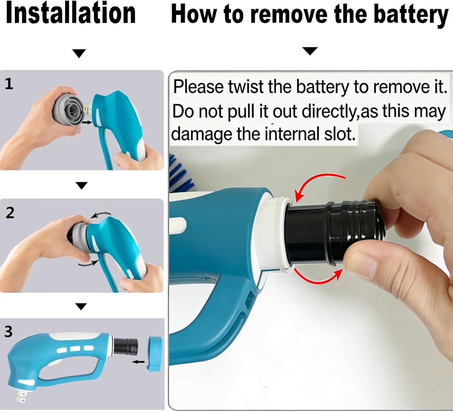 Cordless Electric Spin Scrubber with 6 Brush Heads & 2 Rechargeable Batteries, Power Scrubber for Shower Tile Grout Tub Bathroom Cleaning