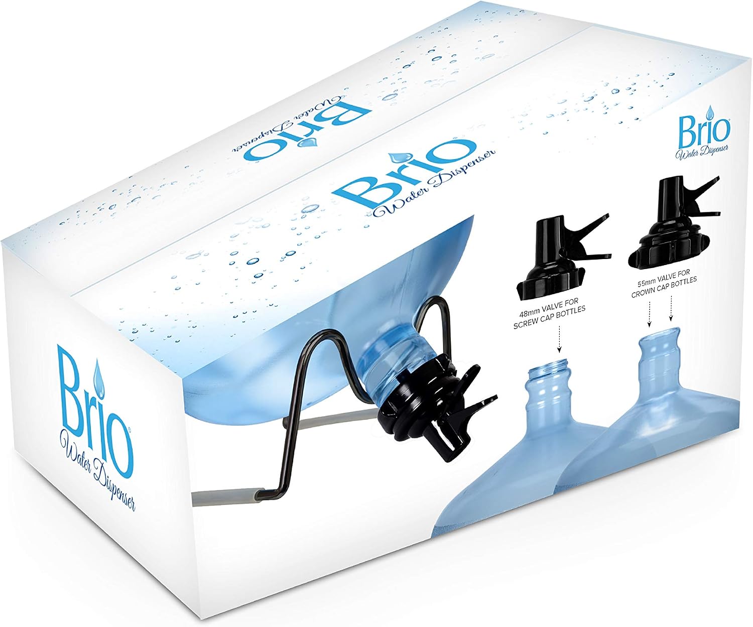 Brio Metal Plated 3-5 Gallon Water Jug Stand and 2 Dispenser Valves