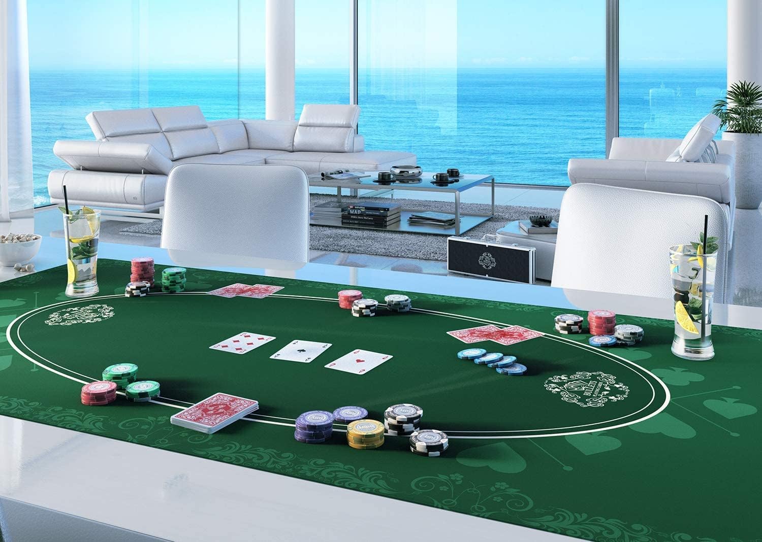 Bullets Playing Cards | Poker Set Corrado | 500 Clay Poker Chips (14 g) with Aluminum Case & Playing Cards – Texas Hold’em