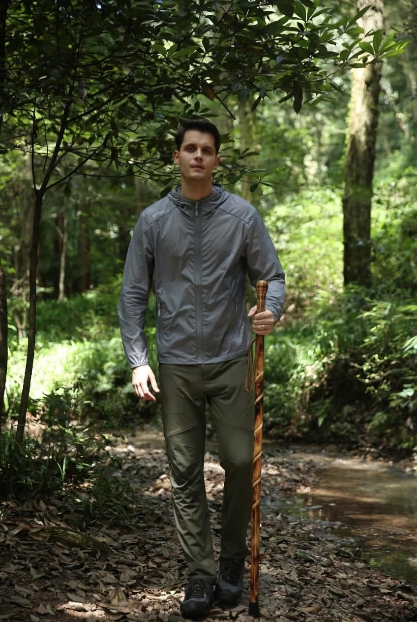 FOREST PILOT Big Ball Head Wooden Walking Stick Nature Color, 48 Inches