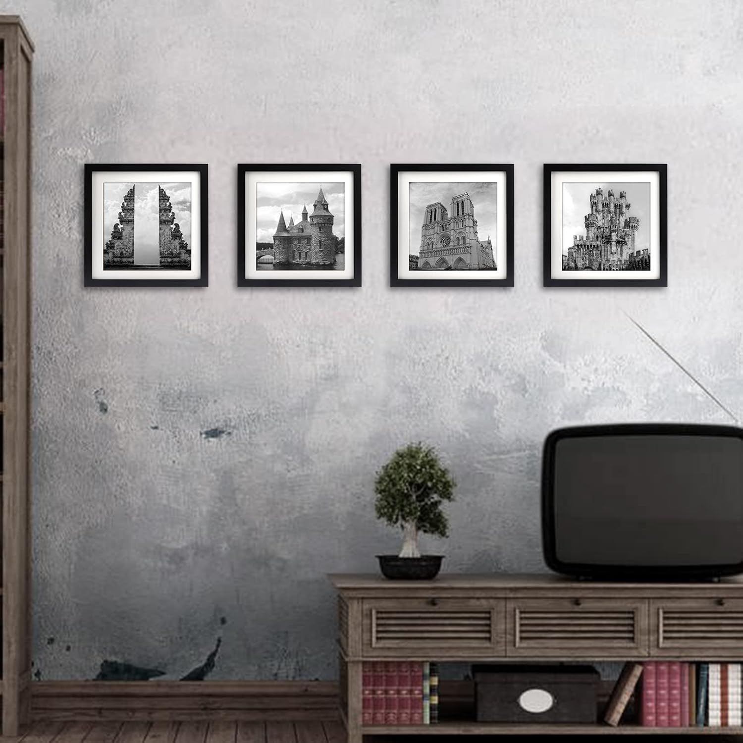 WUTL 8x8 Black Picture Frames Square