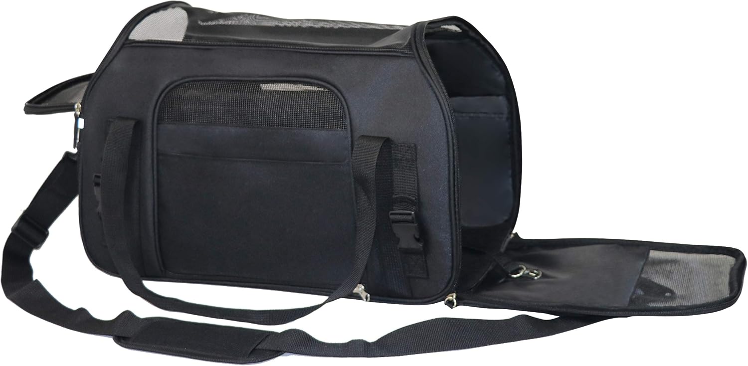 EliteField Soft-Sided Pet Carrier for Cats & Small Dogs (3-Year Warranty) | Airline Approved, Removable Bed & Cover, Built-In Leash, Luggage Sleeve, Seat Belt Loop, Waterproof, Durable, Foldable