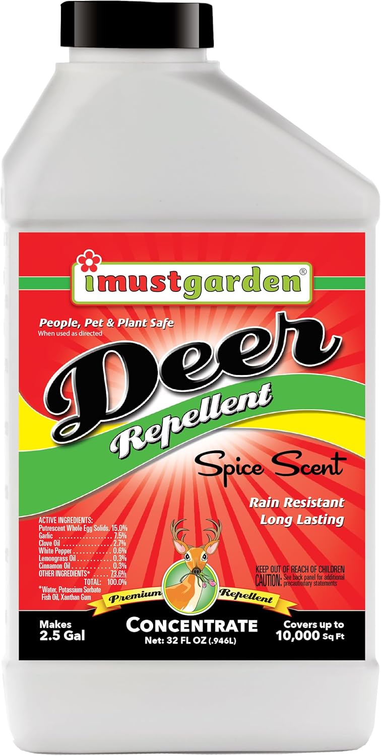 I Must Garden Deer Repellent Concentrate : Natural Protection, 32oz SPICE