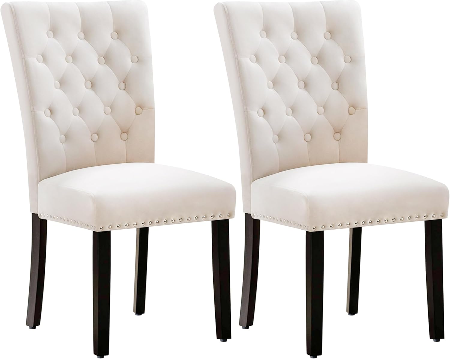 adochr Velvet Dining Chairs Set of 2, Parsons Kitchen Chair, Blue