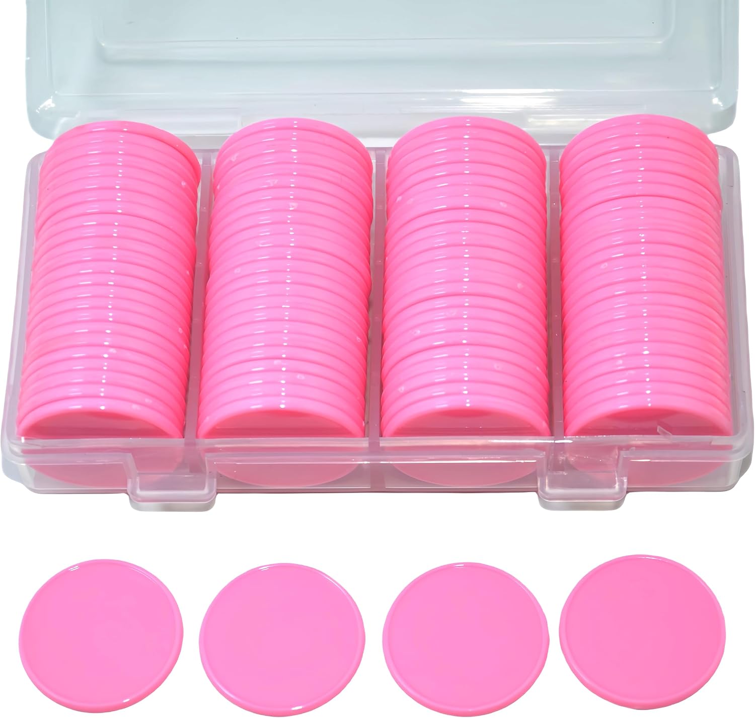 Smartdealspro Set of 100 25MM/1 Inch Opaque Plastic Learning Counting Counters Poker Chips (Red)