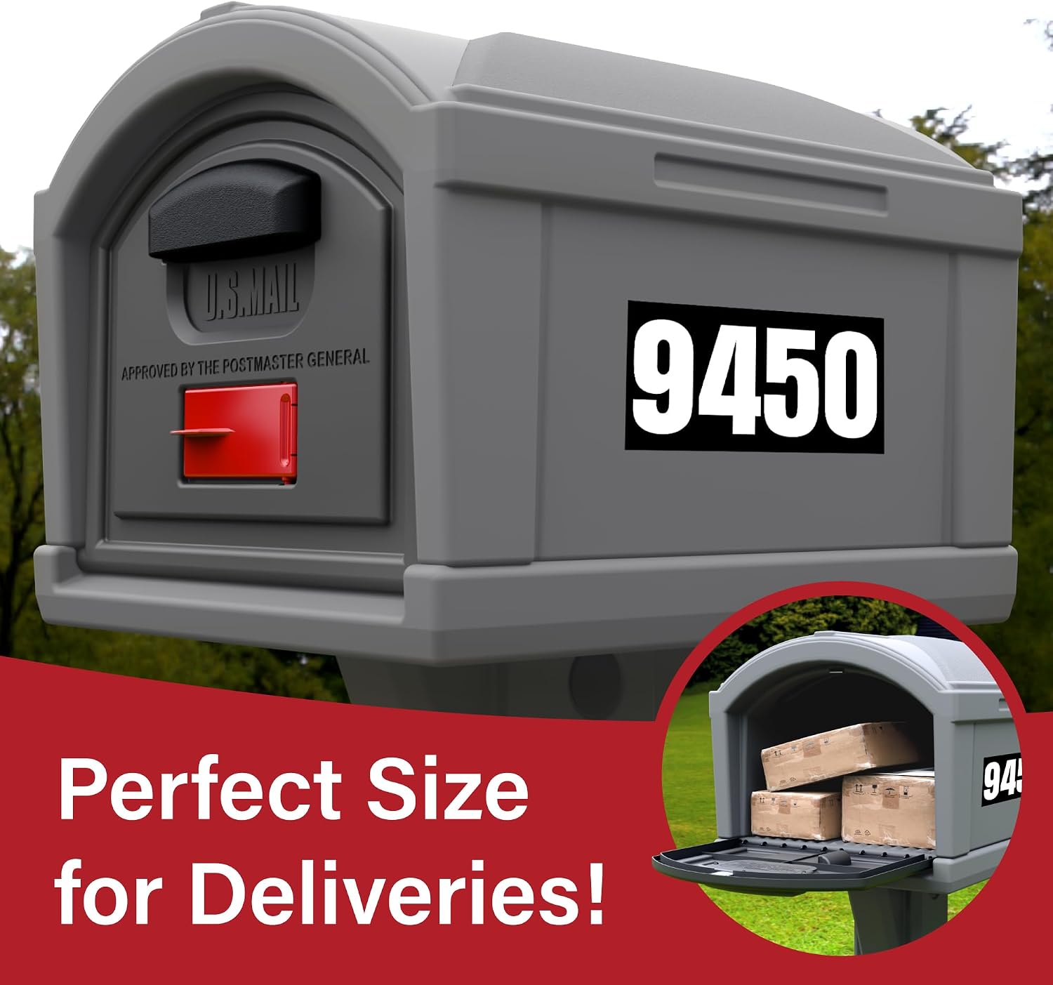 Simplay3 Rustic Home Plastic Residential Cabin Mailbox & Post Mount Combo Kit with 2 Access Doors - Sandstone, Made in USA