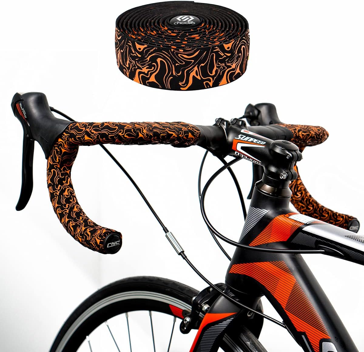 Chooee Road Bike Handlebar Tape,2PCS Bicycle Bar Tape,Red/Blue/Green/Yellow/Orange/Purple/Silver/Black