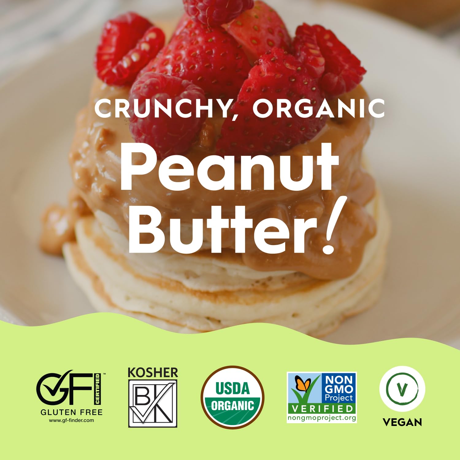 Once Again Organic Crunchy Peanut Butter No Sugar Added - Single Ingredient, Unsalted, Natural Peanut Butter No Palm Oil - Glass Jar, Non-GMO, Gluten Free - Chunky, Unsweetened - 1 Jar (16 oz)