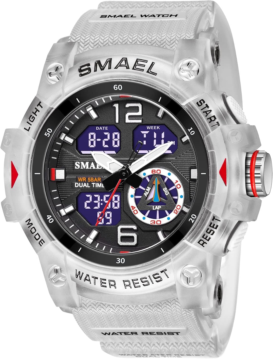 Gosasa Men's Large Face Outdoor Sports Watches Military S-Shock Watch Waterproof, Backlight, Alarm, Stopwatch Features - Rugged Wristwatch for Training, Hiking, and Adventure