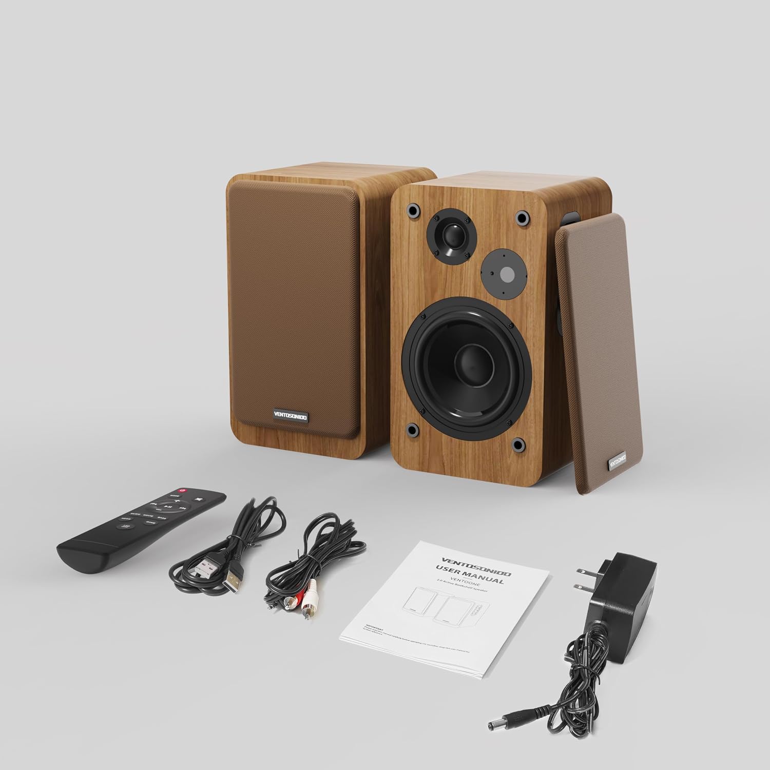 Powered Bookshelf Speakers - Studio Monitor Bookshelf Speakers 36W RMS - Active Bookshelf Speakers