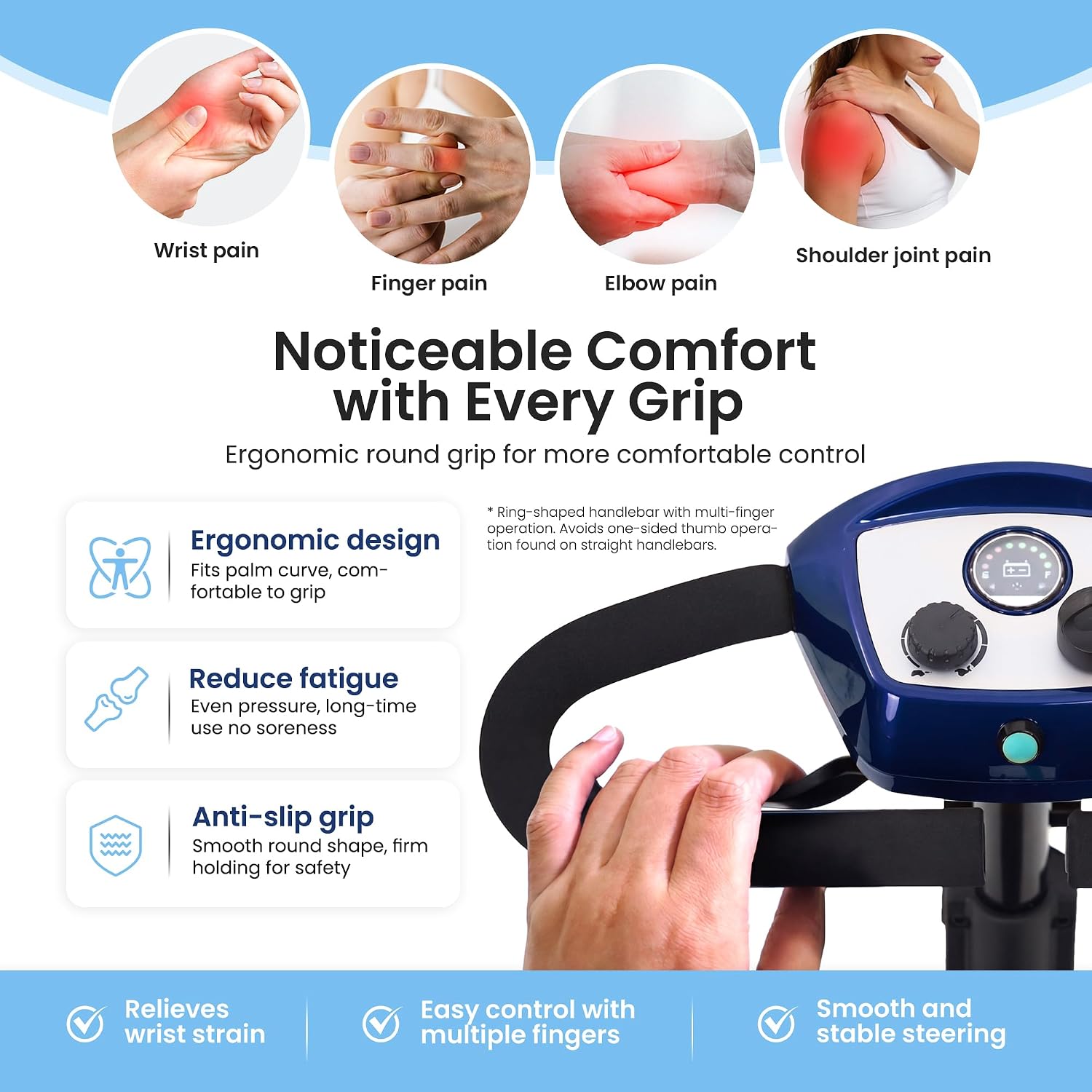 MetroMobility 15-25Miles 330lbs Electric Mobility Scooters for Seniors Blue