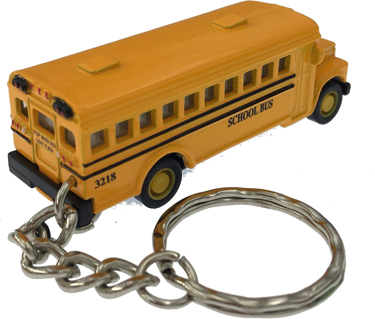 KiNSFUN Classic Mini School Bus 2.5 Inches Die Cast Metal Model Key Chain