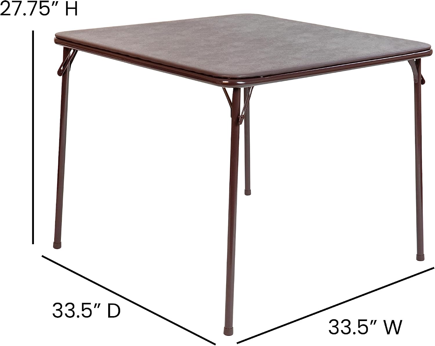 Flash Furniture Madelyn 33.5" Square Folding Multipurpose Card Table with Padded Vinyl Top, Portable Folding Game Table for 4 Players, Black