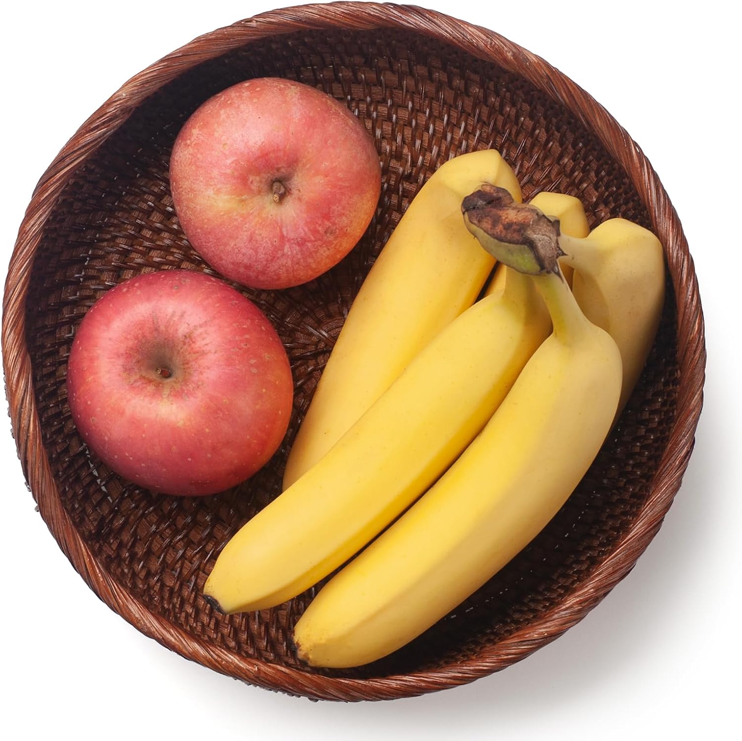 YANGQIHOME Rattan Bread Basket, Round Fruit Baskets, Wicker Storage Bowls, Natural Woven Serving Basket Bowls