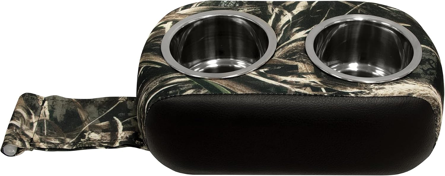 Wise 3059-1882 Pontoon Double Drink Holder with Stainless Steel Cup Holders, Marble / Brite White