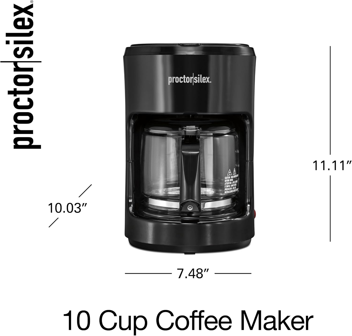 Proctor Silex 10-Cup Coffee Maker, Works with Smart Plugs That Are Compatible with Alexa, Auto Pause and Serve, Black (48351PS)